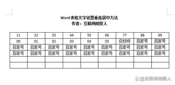 word表格字怎么居中