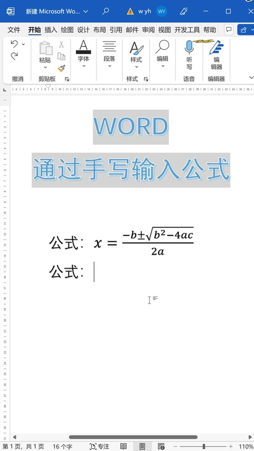 word怎么打出公式