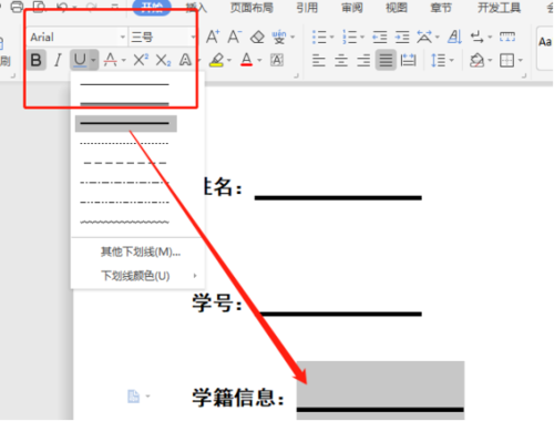 word文档怎么加下划线