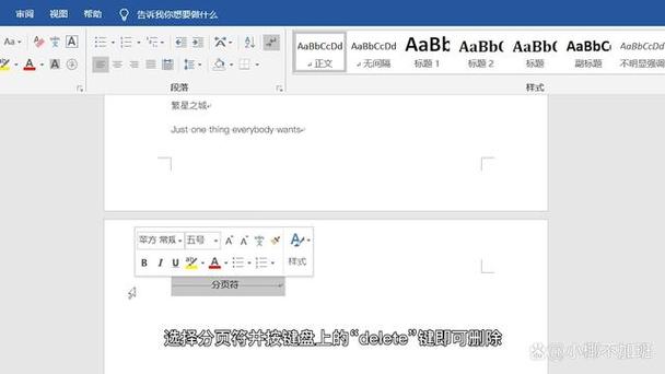 怎么删除word中的分节符