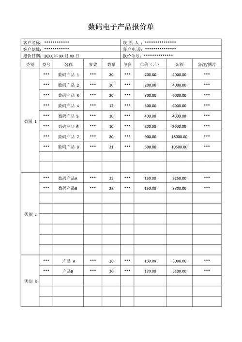 word怎么做报价图