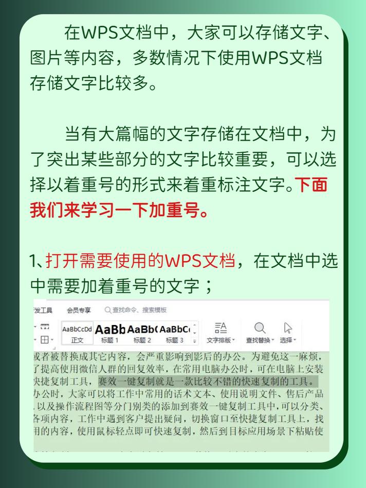 word文档 怎么加着重号