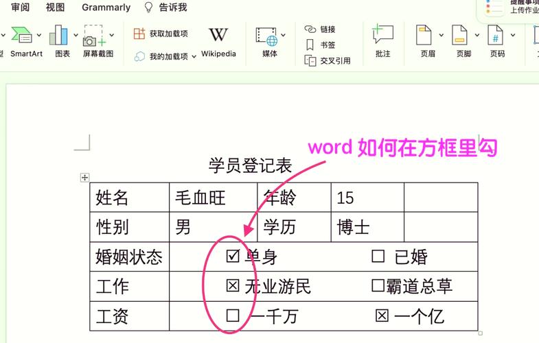 word里面怎么打勾