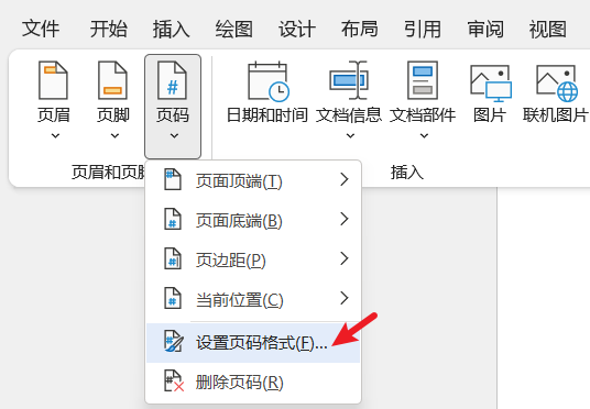 word不同的页脚怎么设置页码