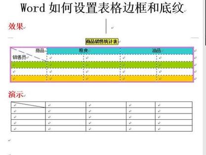 word怎么设置表格底纹颜色设置