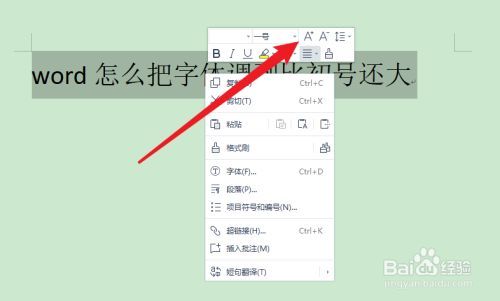word字怎么变大