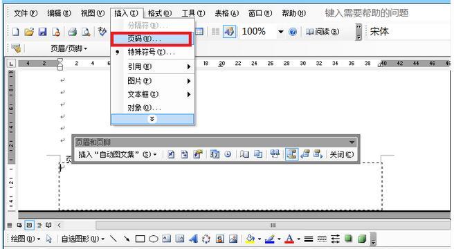 word页数怎么设置2003