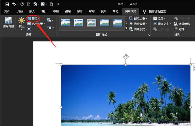 照片word怎么调颜色
