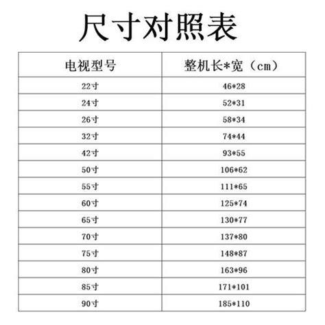 65寸电视尺寸长宽多少