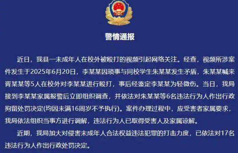 未成年人围殴同学：我没16岁欢迎报警