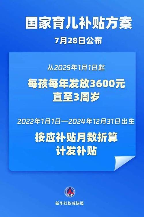 育儿补贴来了！3岁前每娃每年3600元