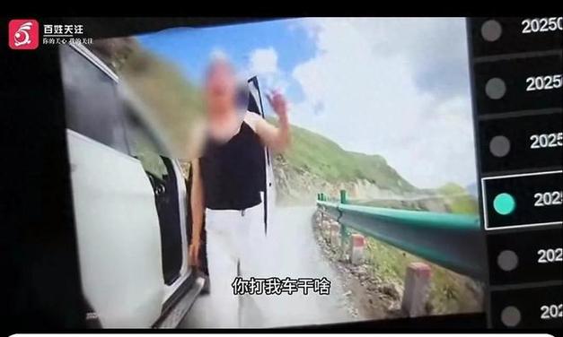 甘南一奔驰逆行超车 别停并辱骂骑手