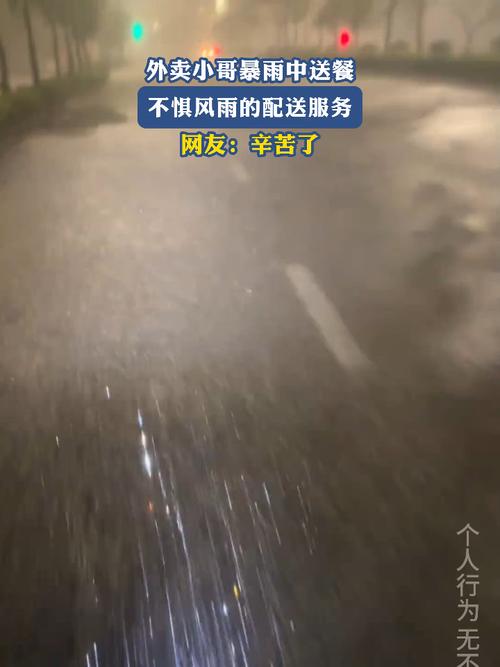 网友回复郑州外卖小哥暴雨中送餐