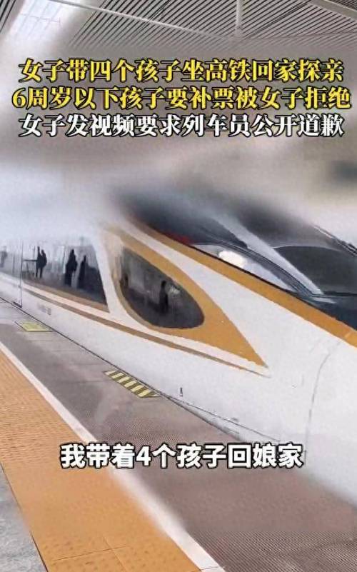 女子带4个娃坐高铁被要求补3张票