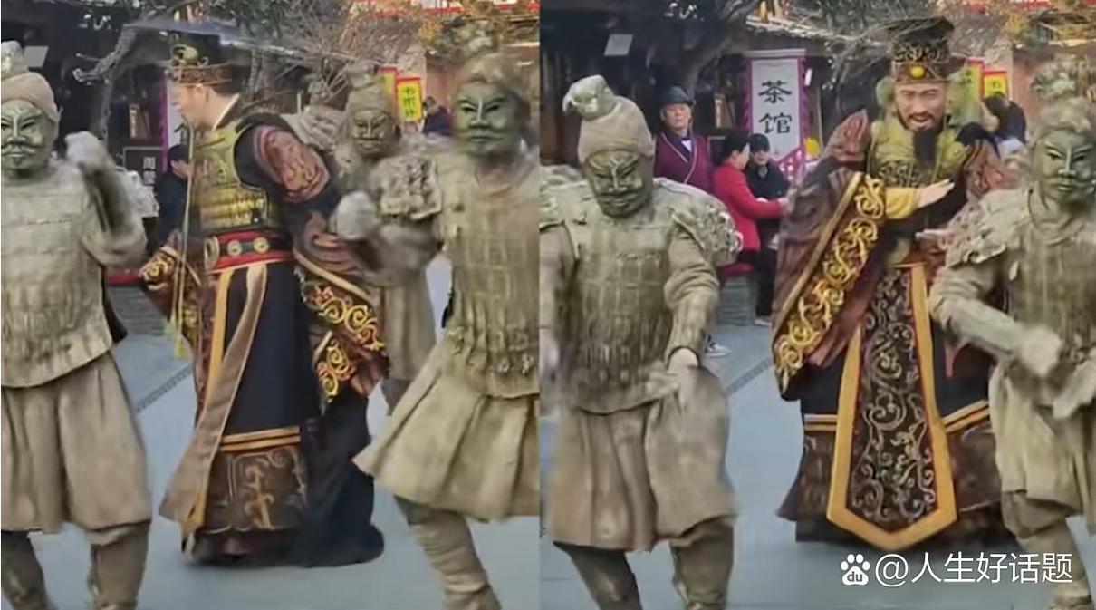 起猛了 看到“兵马俑”跳舞了
