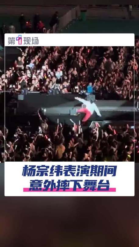 杨宗纬摔下舞台最新画面:头先着地