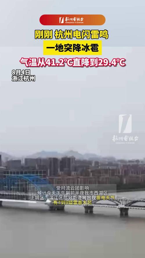 近40℃高温的杭州突降冰雹