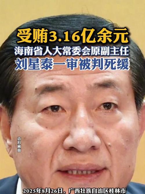 受贿3.16亿余元 刘星泰被判死缓