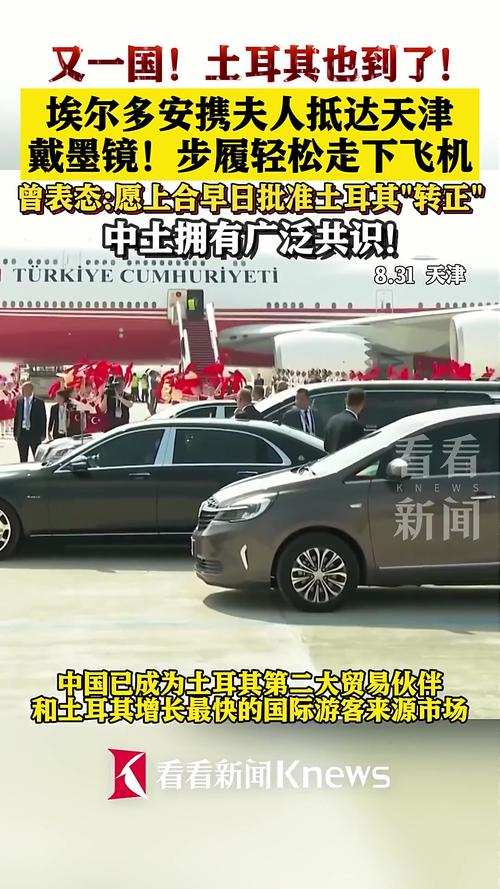 埃尔多安戴墨镜步履轻松携夫人下机