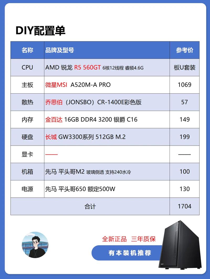 几千块钱如何组装电脑