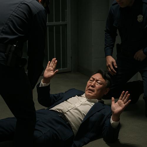 尹锡悦在拘留所拒捕监控曝光