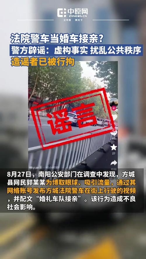 河南南阳辟谣“法院警车接亲”
