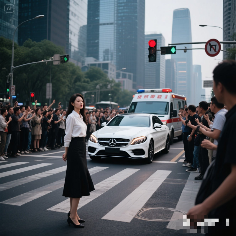 成都奔驰女司机接娃堵路十几分钟