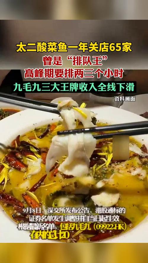 “排队王”太二酸菜鱼一年关店65家