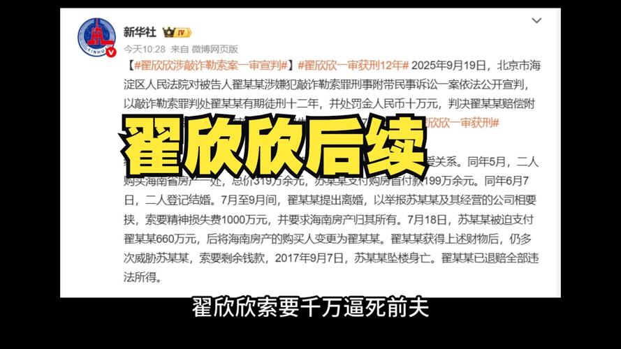 翟欣欣获刑12年 曾索要千万逼死前夫