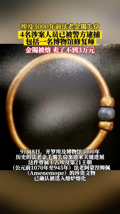 埃及3000年前法老金镯被卖不到3万