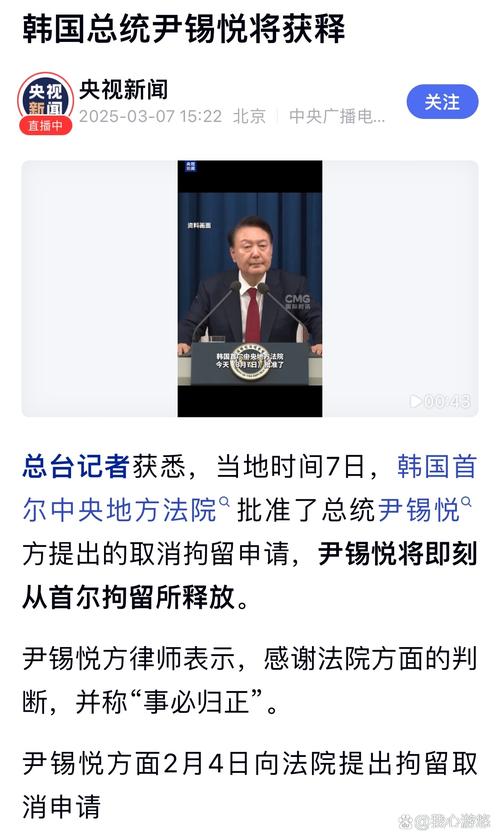尹锡悦自述理由请求保释