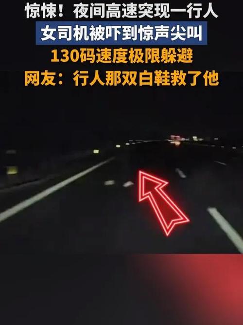 夜间高速突然冒出一人 司机吓到尖叫