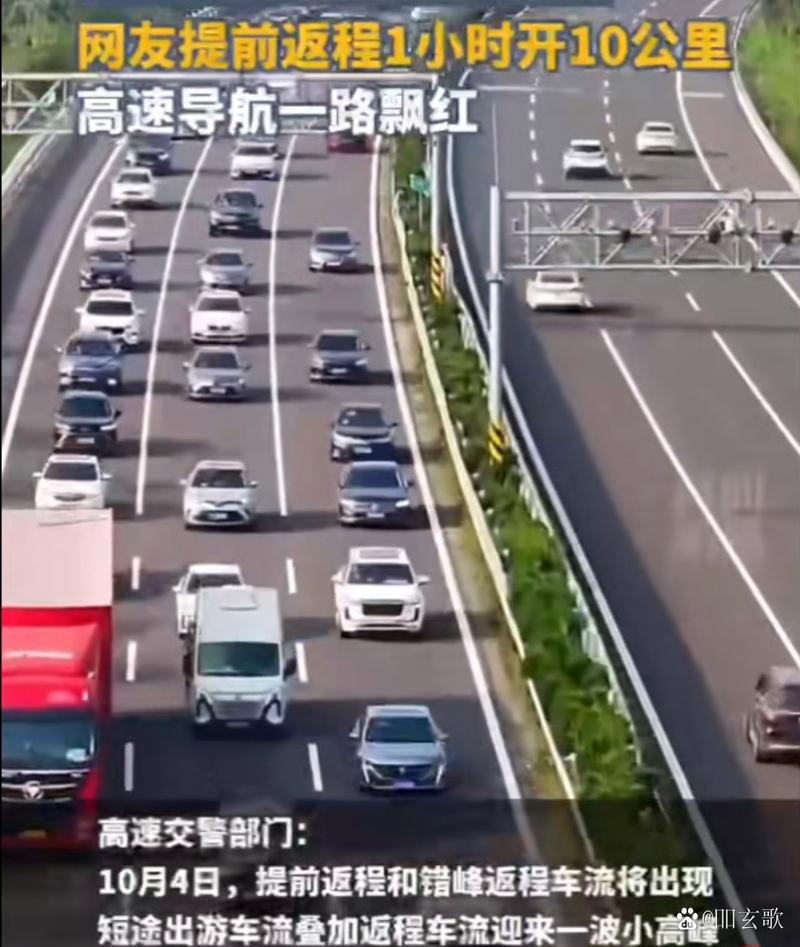 有人提前错峰返程 10公里开了50分钟
