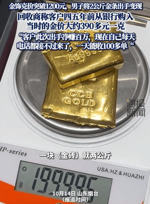 男子变现2公斤金条净赚100万
