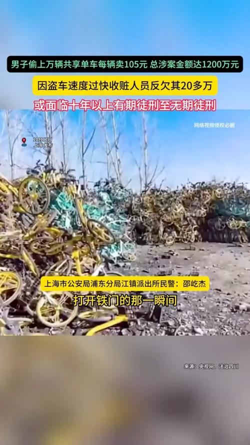 男子偷上万辆共享单车 每辆卖105元