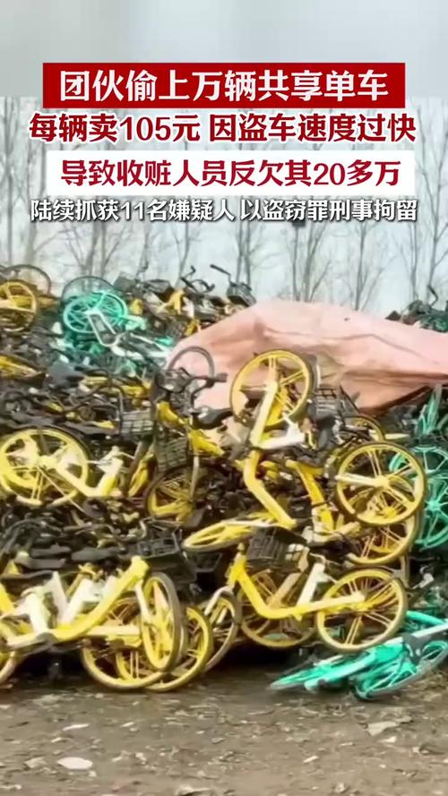 男子偷上万辆共享单车 每辆卖105元