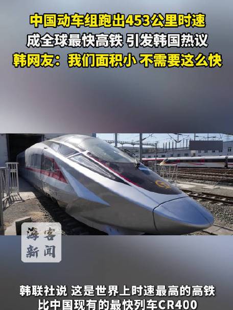 中国高铁跑出453公里时速引韩国热议