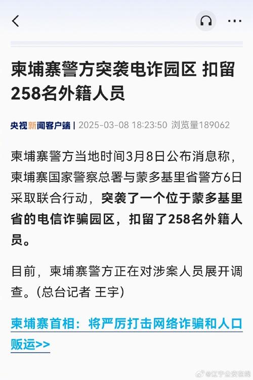 柬埔寨电诈头目8.2亿资产被冻结