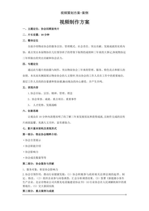 制作短视频项目策划书怎么写