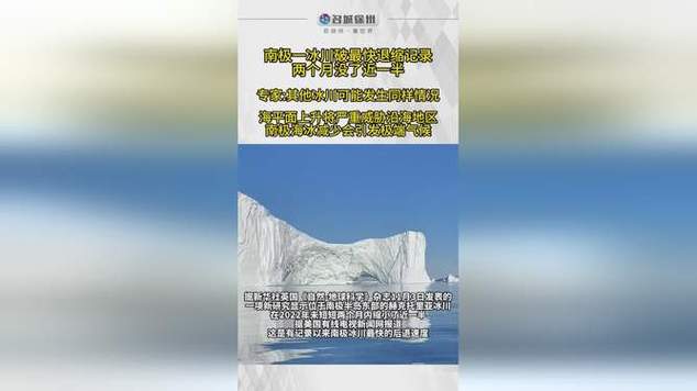 南极一冰川两个月没了近一半