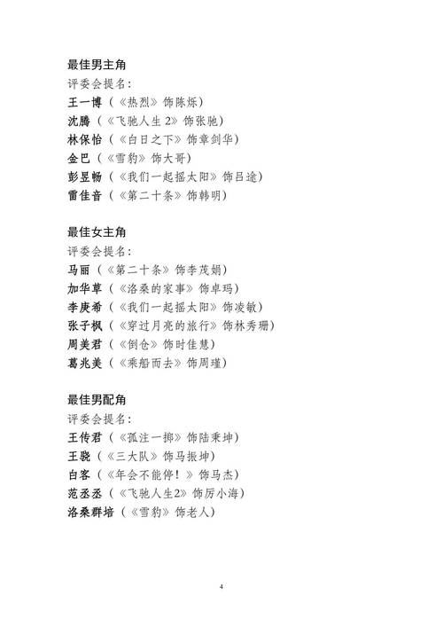 金鸡奖完整获奖名单公布