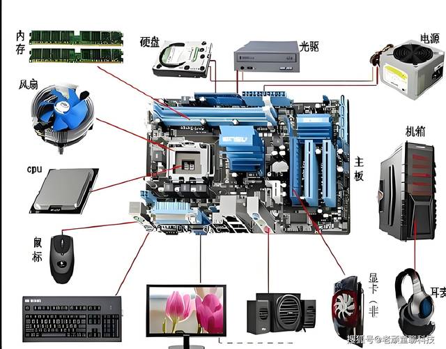 拿到配件后如何组装台式电脑